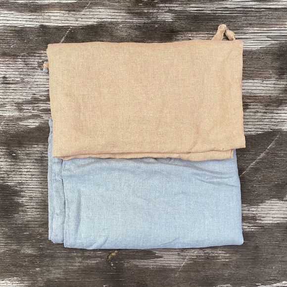 NEW (2) Anthropologie ties LINEN pillow cases COVERS - Picture 1 of 5